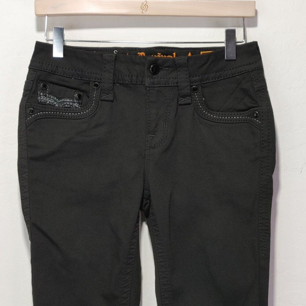 Rock Revival Beliss Mid Rise Skinny Black Excellent Condition Size 26 - Picture 4 of 12